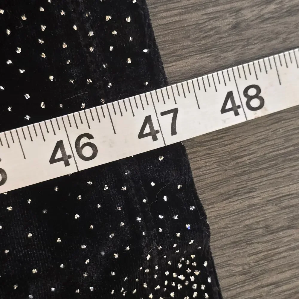 Limited Too Girls 7J Black Velvet Dress Starry Shimmering Bodycon Formal Y2K
